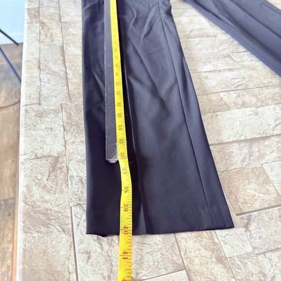 Haggar Dress Pants Mens 30x30* Black  Slim Fit Flat Front Polyester Blend Career - Picture 8 of 13